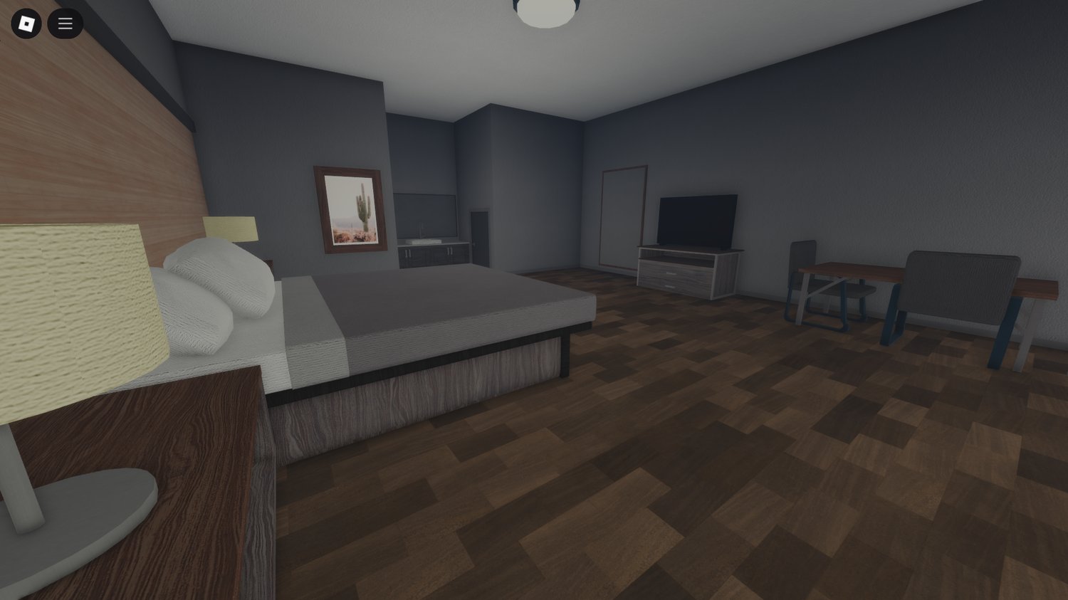 Creepy motel decorations in Roblox game map