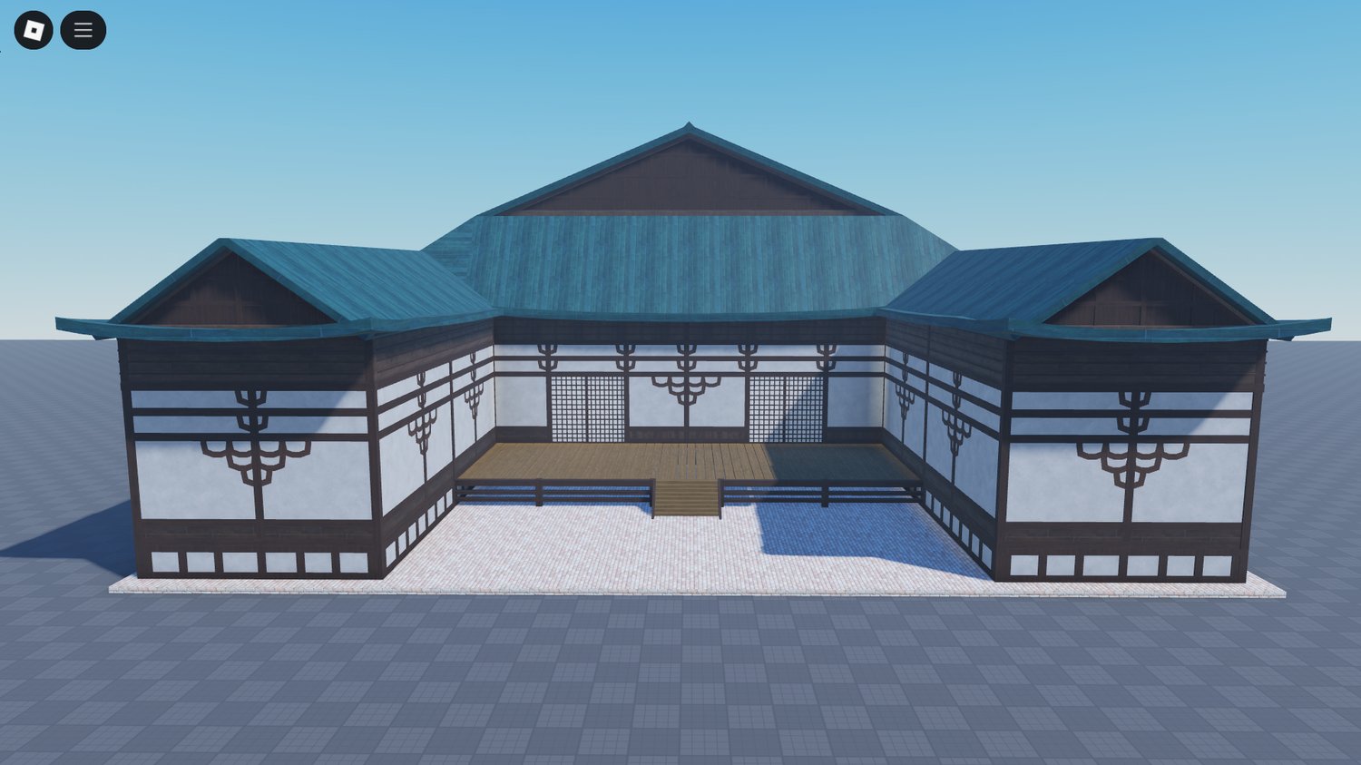 Enterable Japanese library building Roblox asset