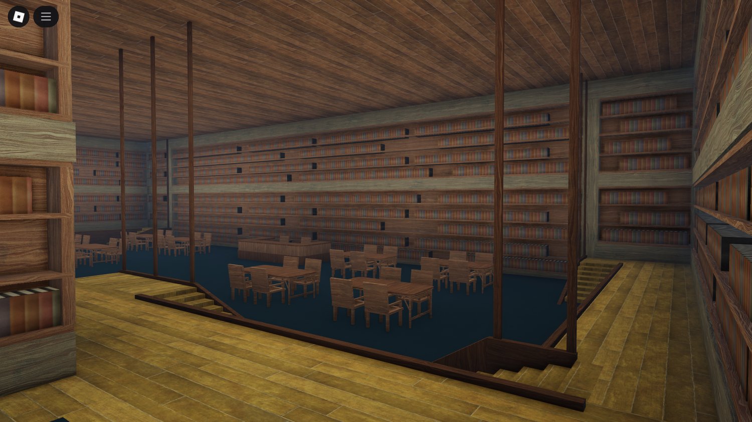 Authentic Japanese library design in Roblox