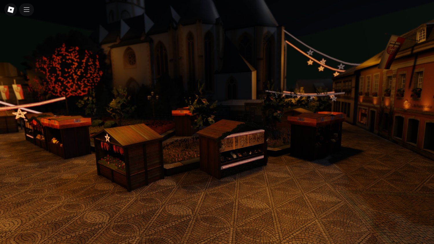 Detailed Roblox nighttime city environment