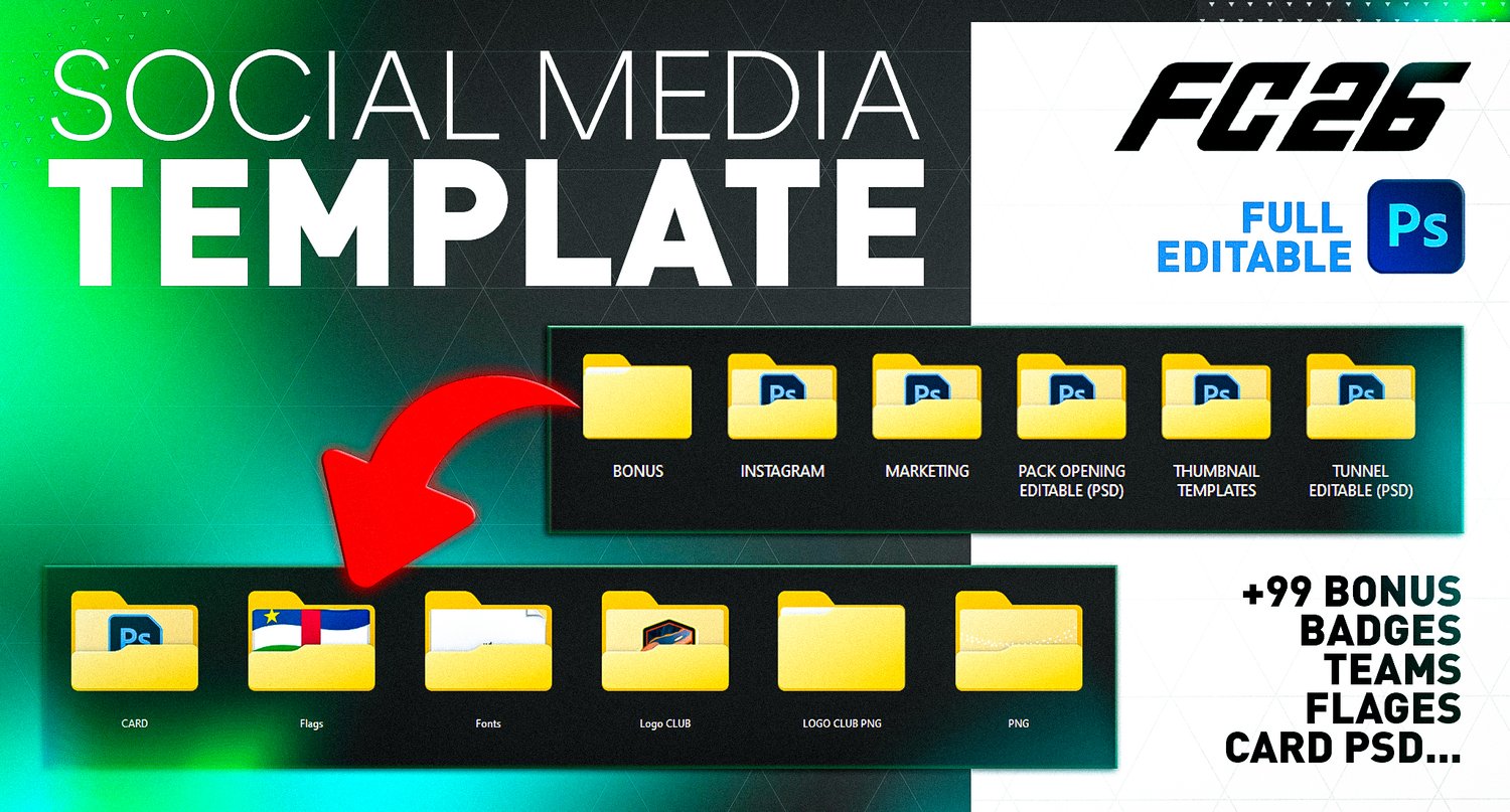 Customizable FC26 TOTY social media graphic template pack