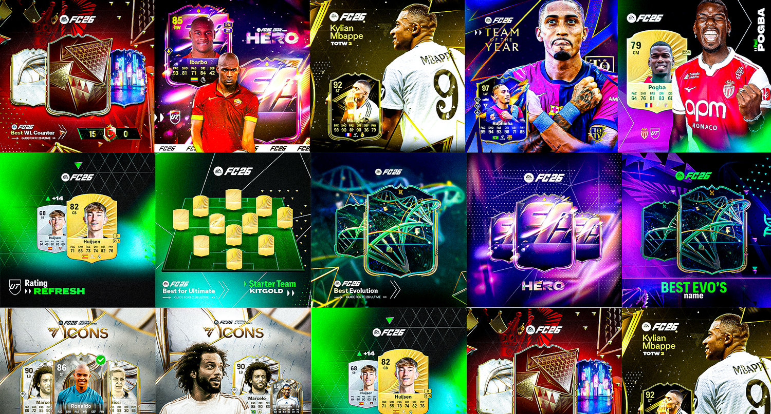 FC26 FUT Champions social media post template – PSD + JPG