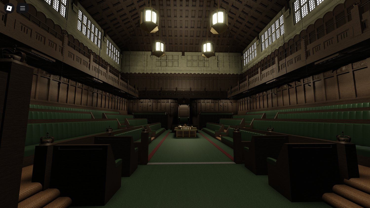 Player interacting with tools in Roblox parliament map