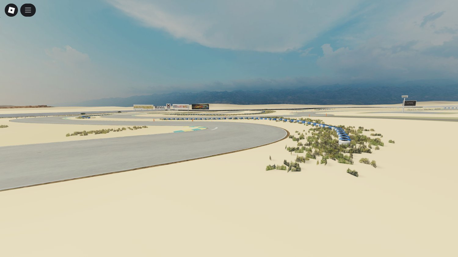 Roblox racing map with mountains and valleys