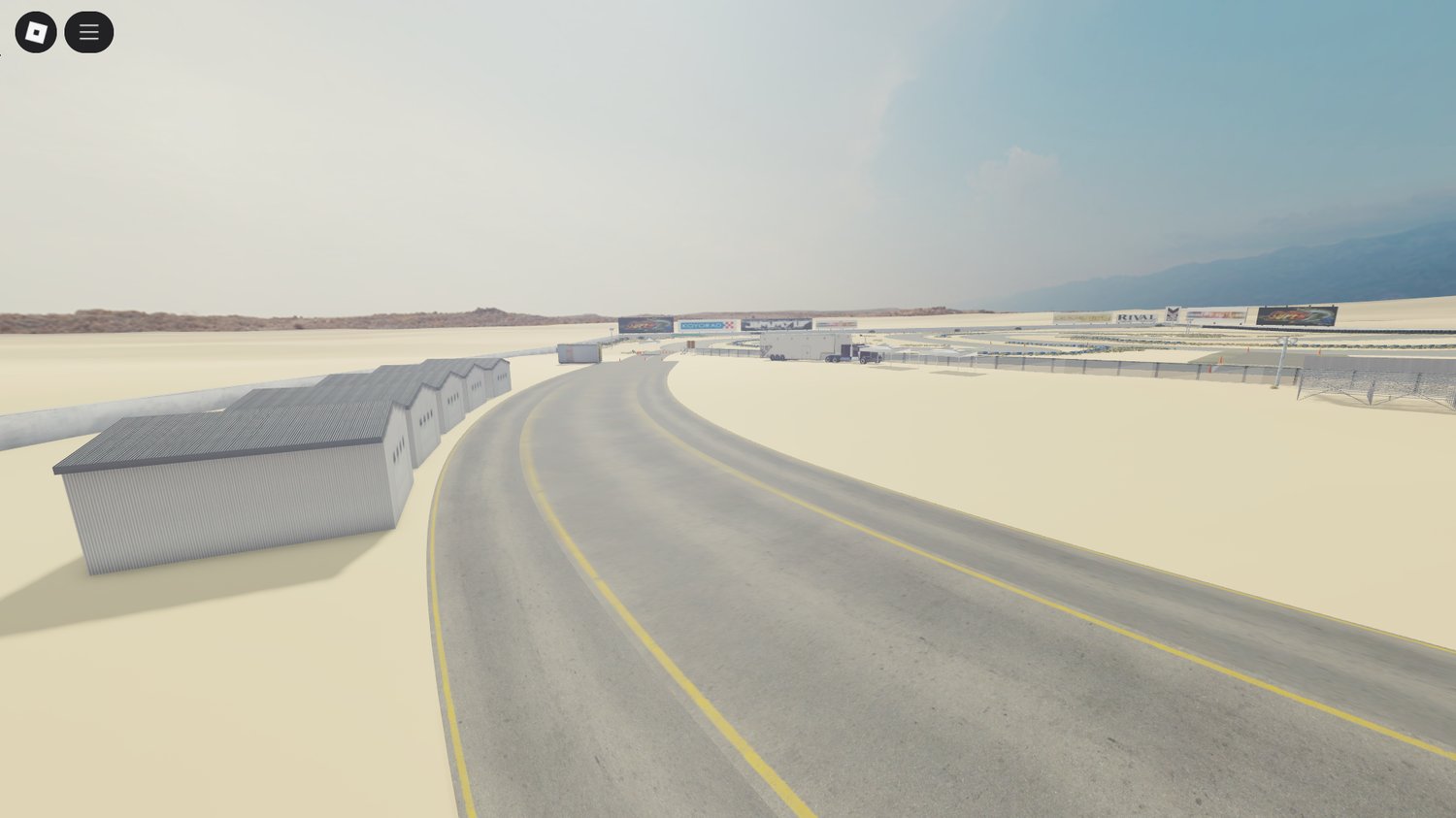 Wide-open desert racing environment Roblox