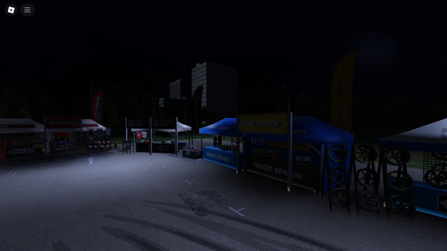 Chill social area in Roblox Night Bazaar