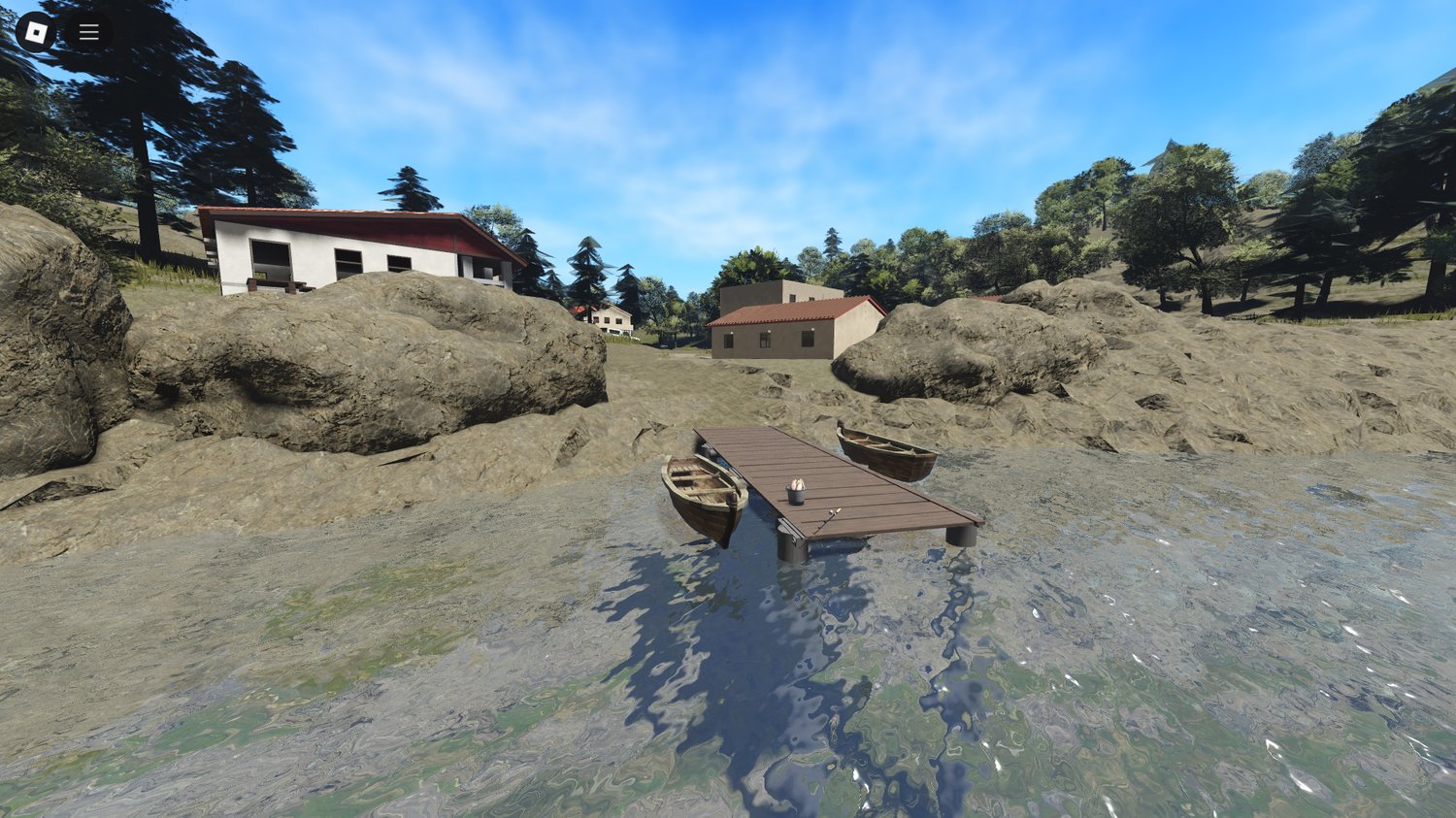 Roblox countryside map with rivers and mountains