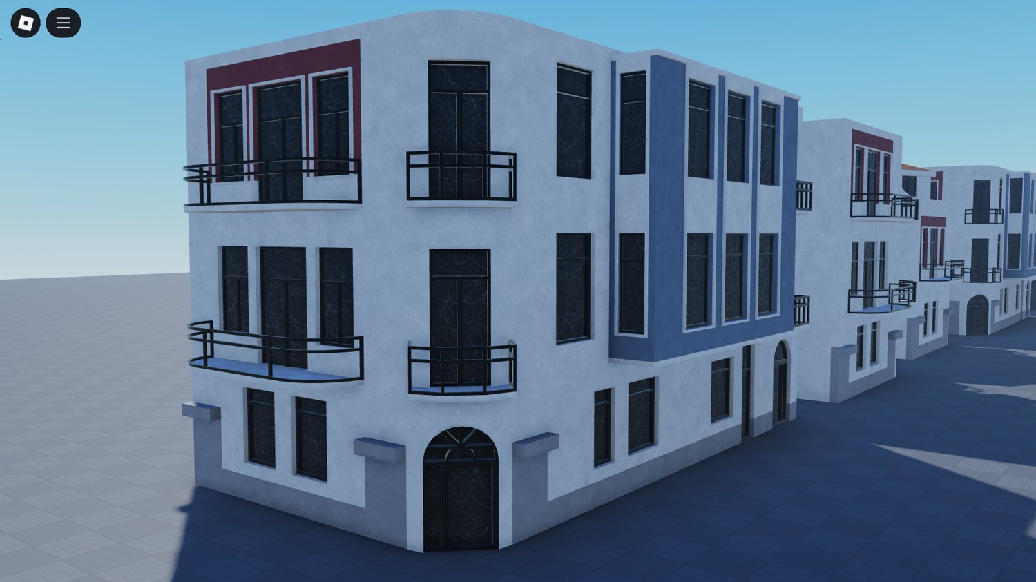 Scenic Mediterranean houses Roblox environment