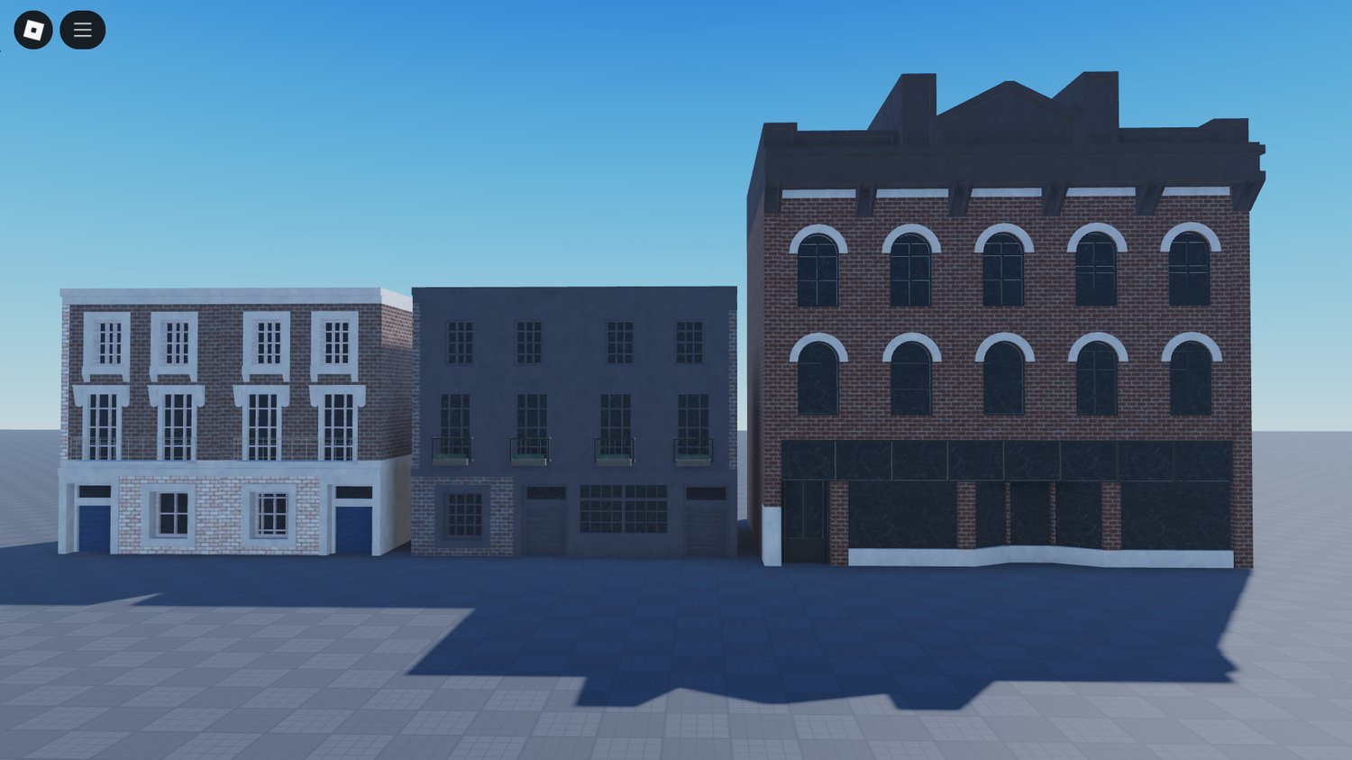 European storefront building Roblox exterior