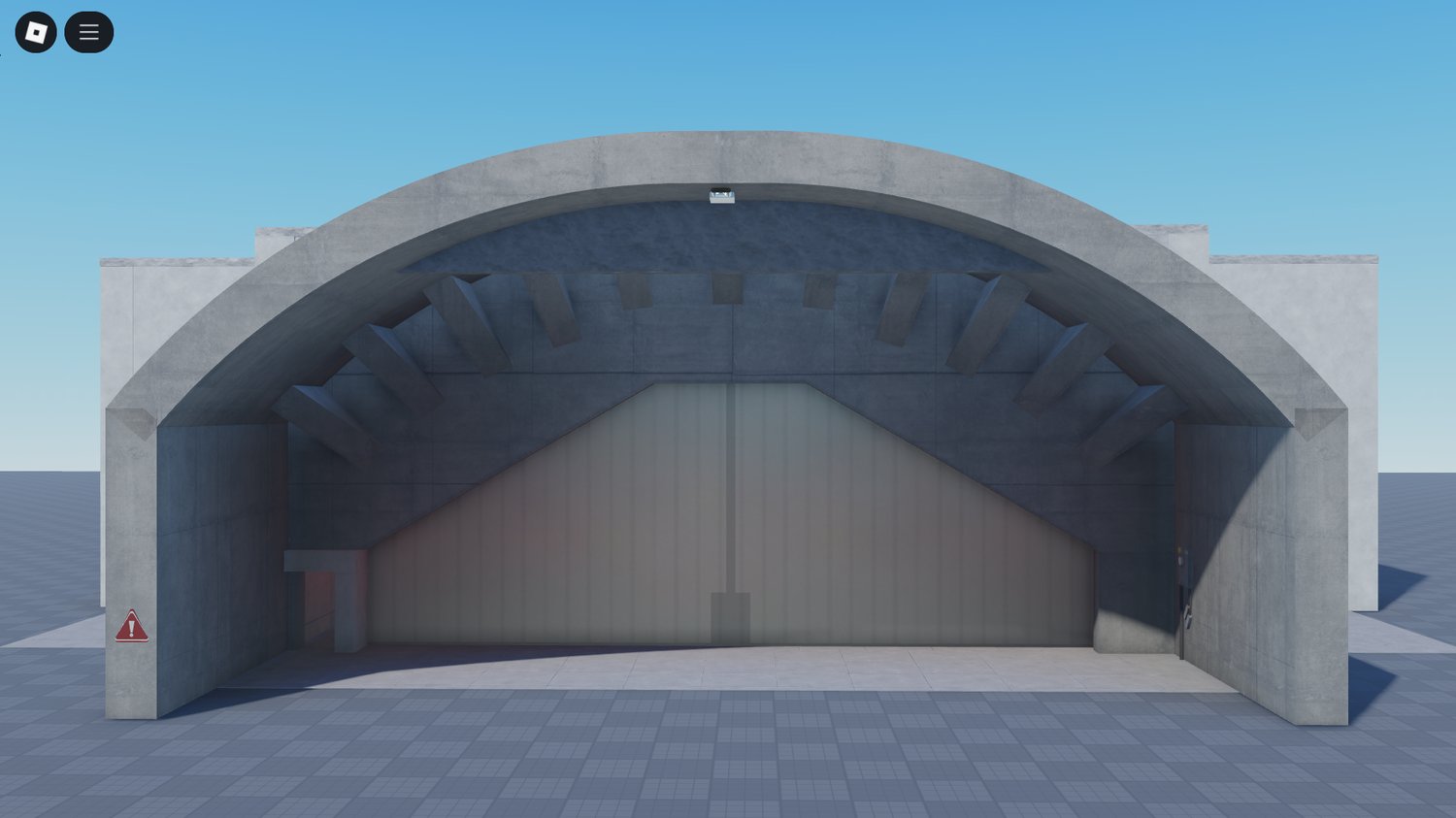 Roblox aircraft hangar bunker exterior