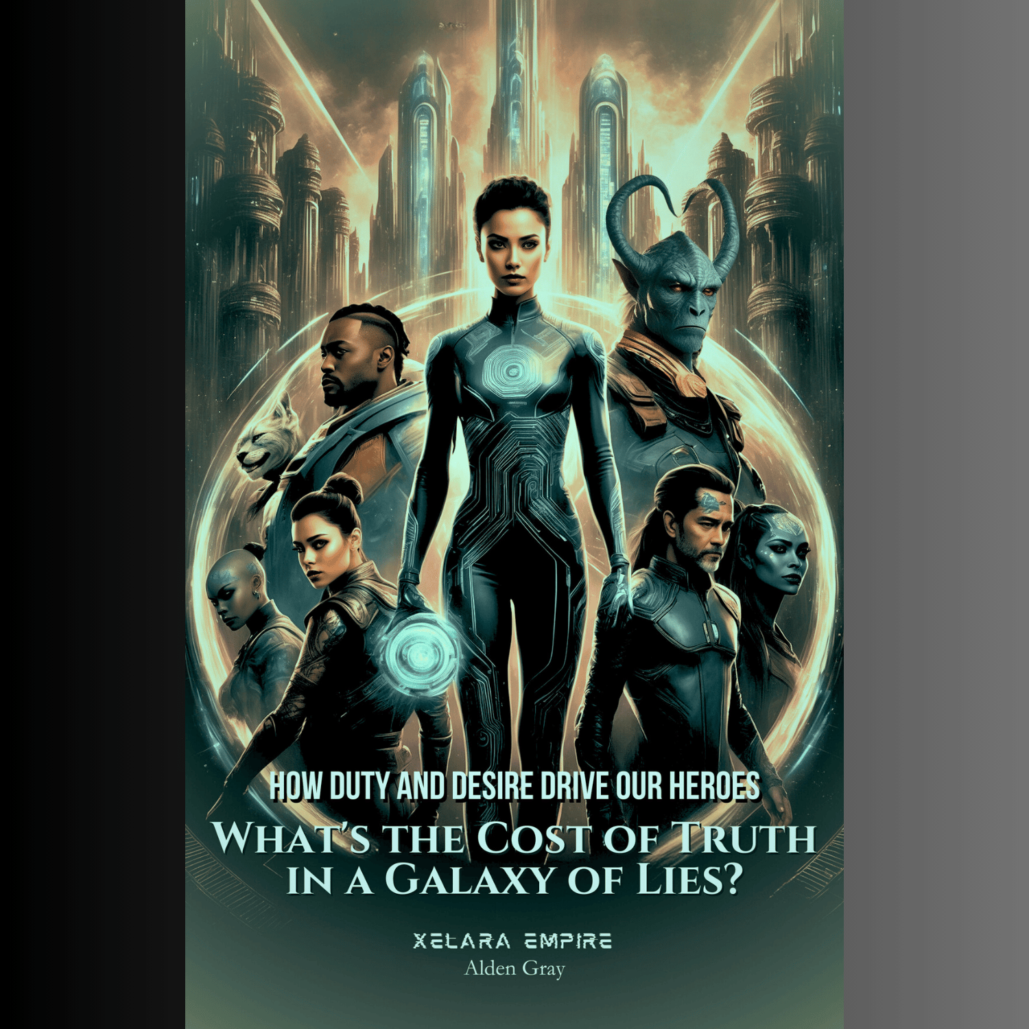 Epic sci-fi team faces moral conflict in a futuristic city, uncovering truth in a galaxy built on lies