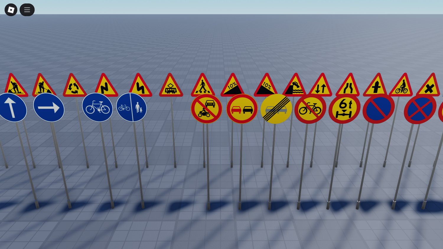 Directional European signs Roblox