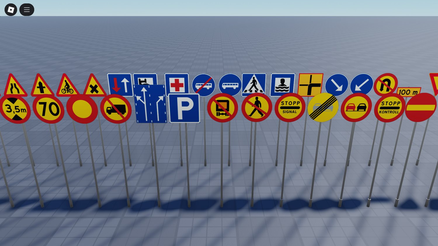 Warning signs for Roblox racing map