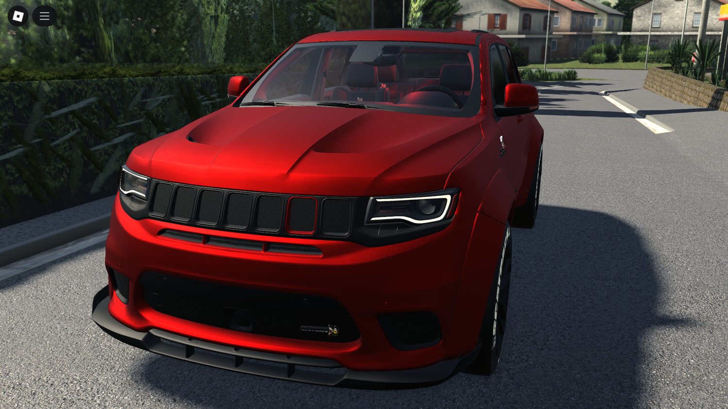 Front view of Jeep Trackhawk Scatpack Roblox model