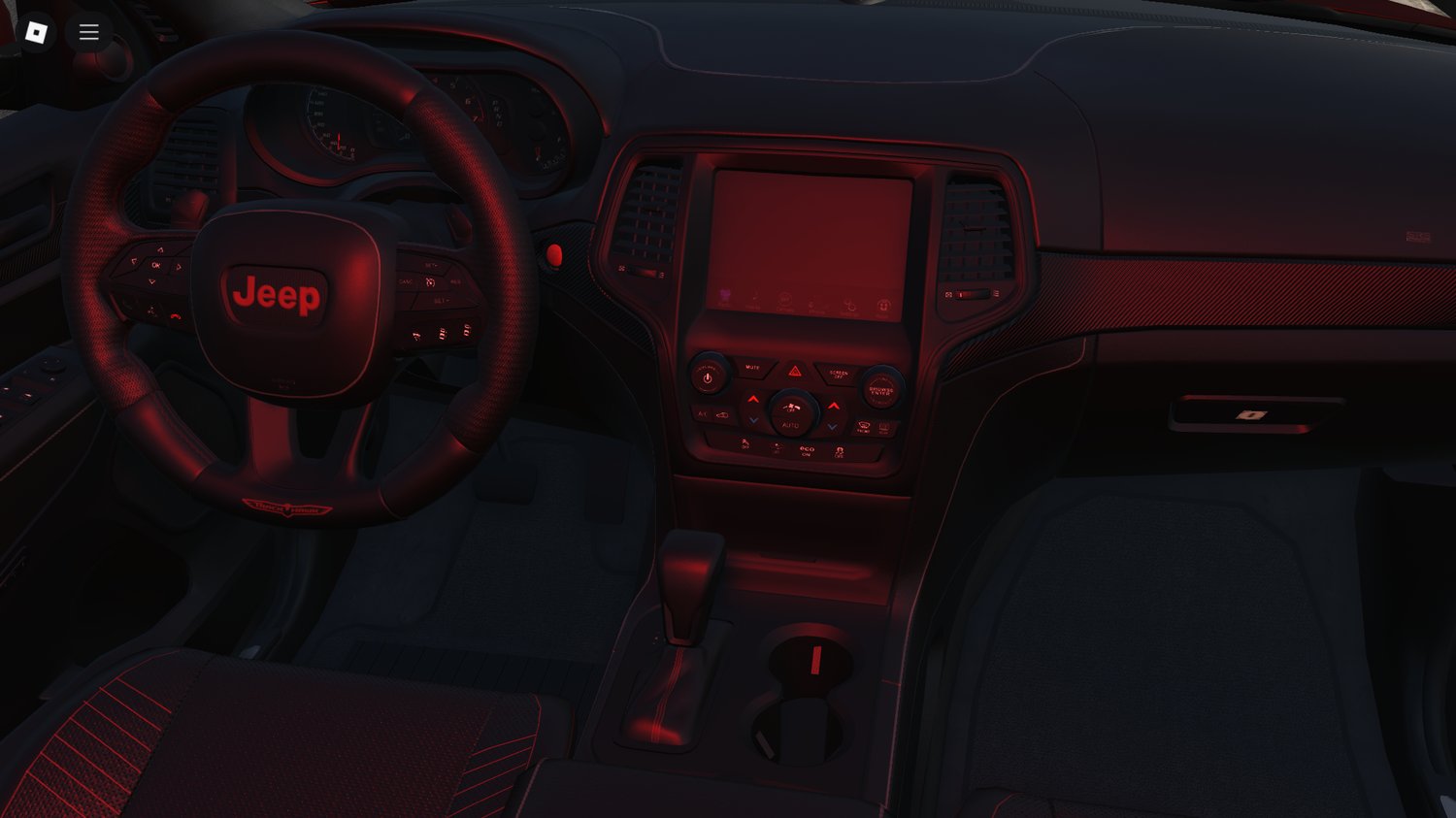 Jeep Trackhawk Scatpack driving in city scene
