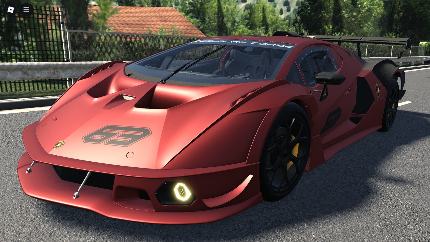 Front view of 2021 Lamborghini Essenza SCV12 Roblox model