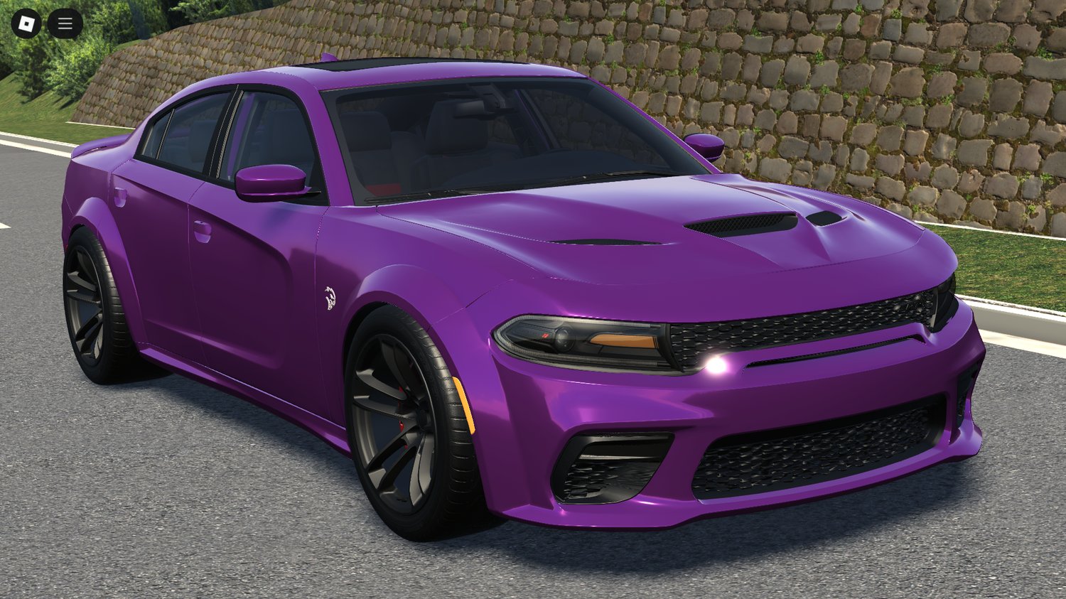 Front view of 2020 Dodge Charger SRT Hellcat Roblox model