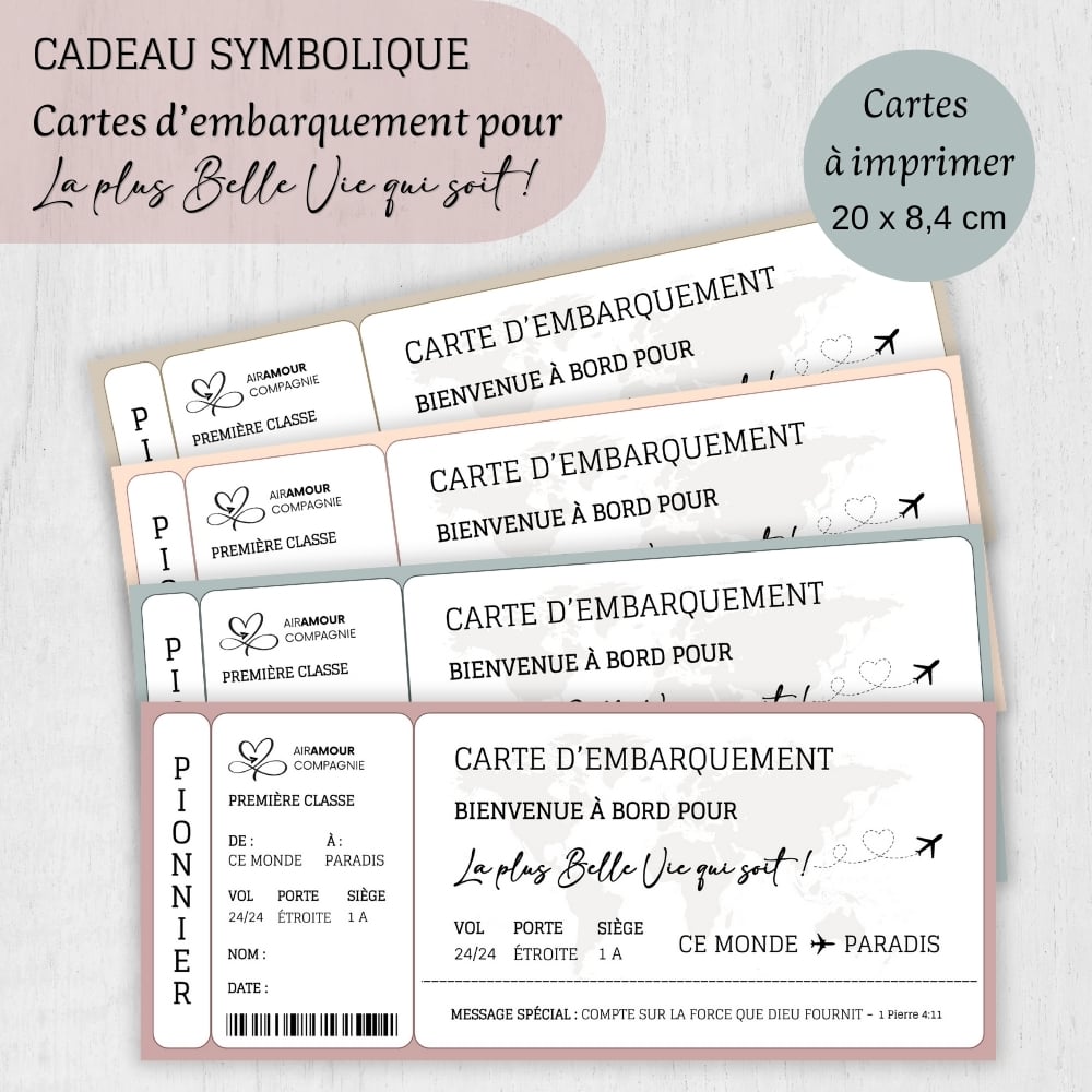 cadeau pionniers jw carte embarquement