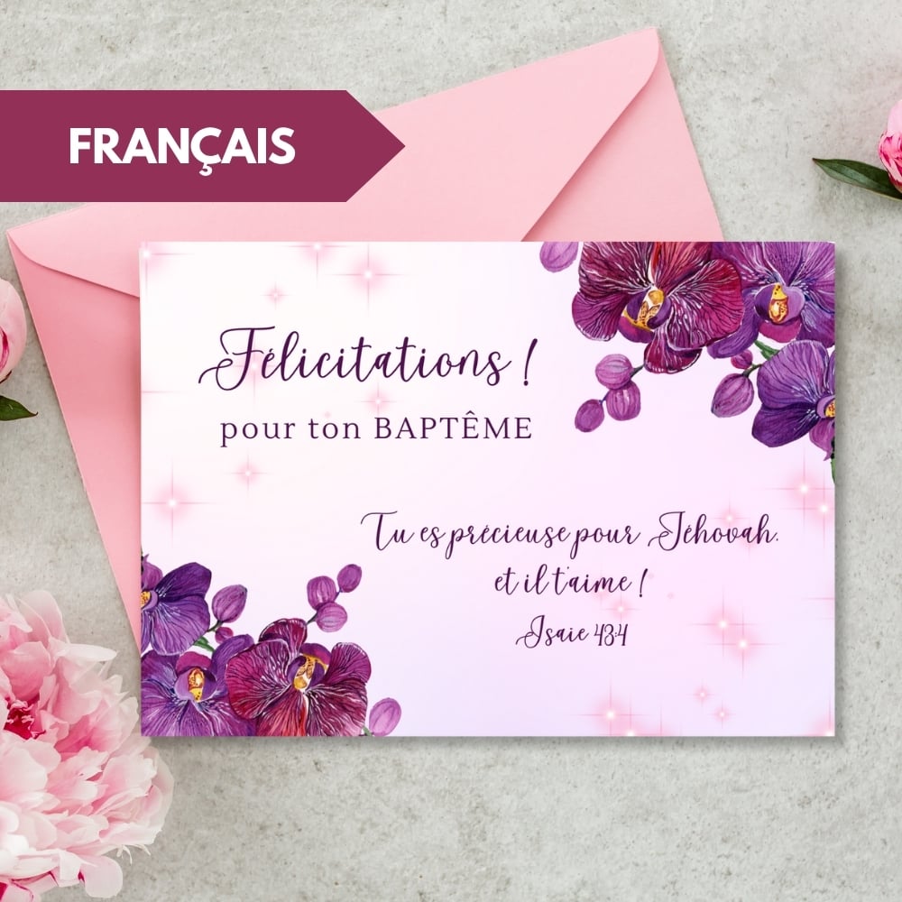 carte félicitation baptême jw