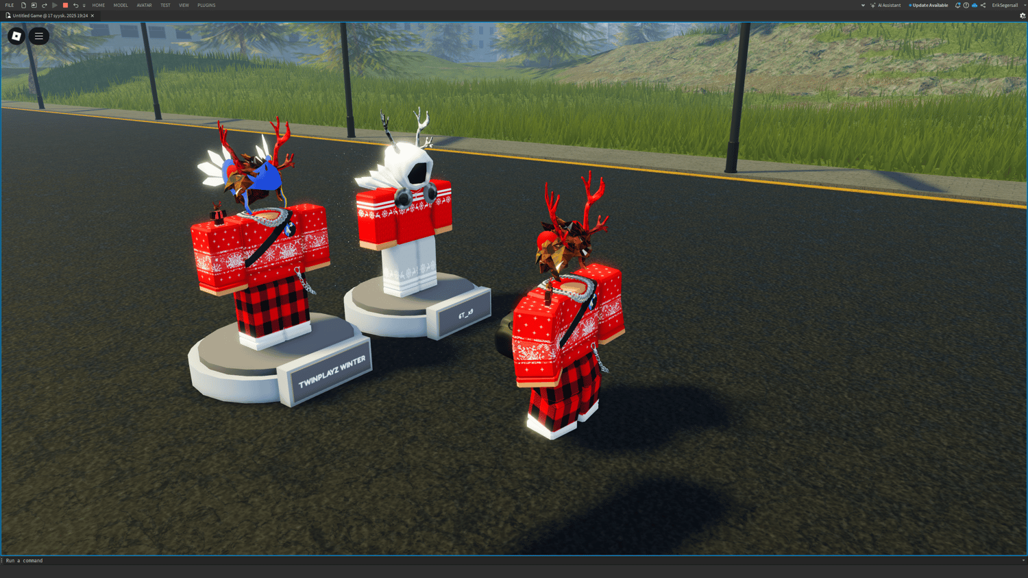 Roblox Avatar Shop UI with E-to-wear feature