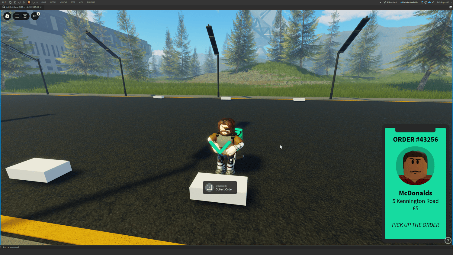 Roblox Uber Eats backpack for delivery roleplay