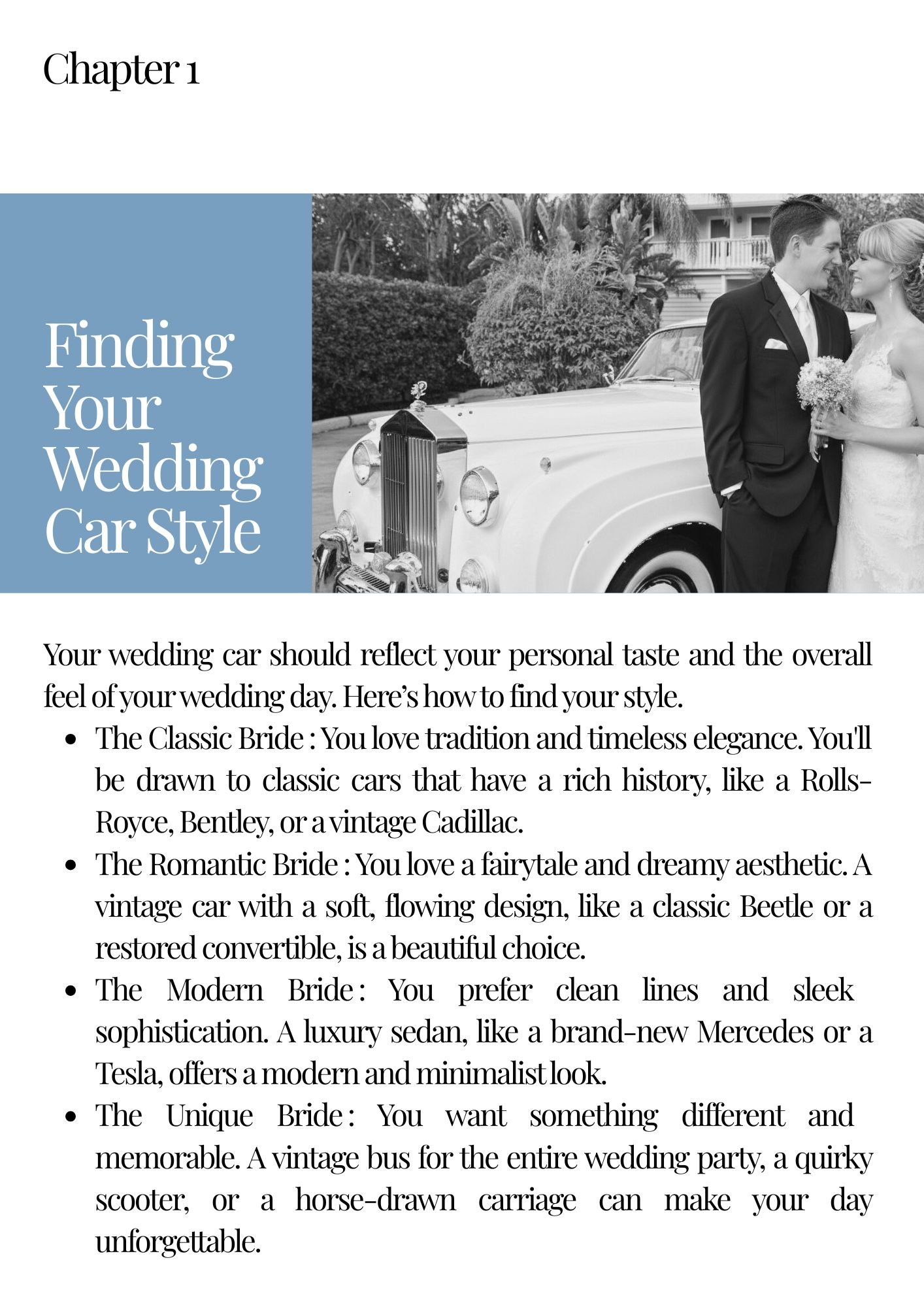 The Ultimate Wedding Car Guide Organizer, bridal reference, wedding tips