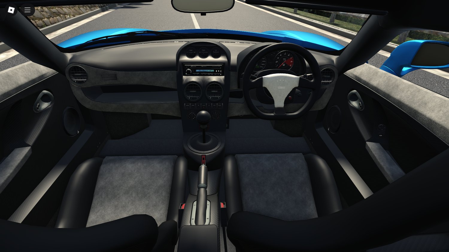 Noble M600 in motion on a Roblox racetrack