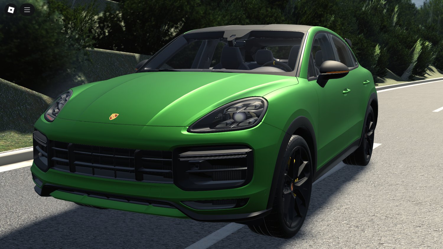 Front view of 2022 Porsche Cayenne Turbo GT Roblox model