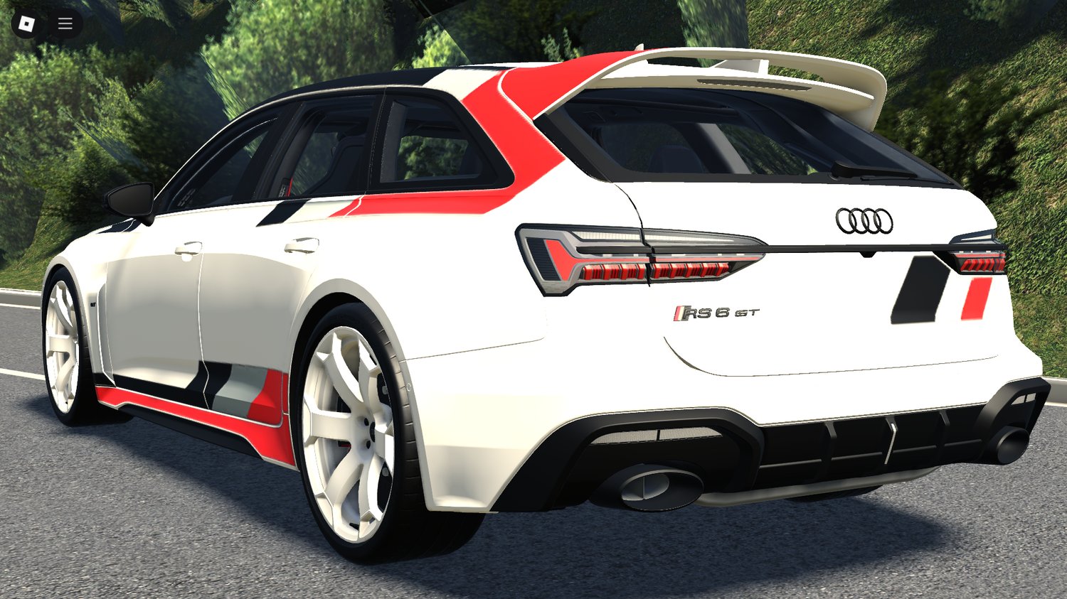 Rear view showcasing RS6 GT styling and exhausts