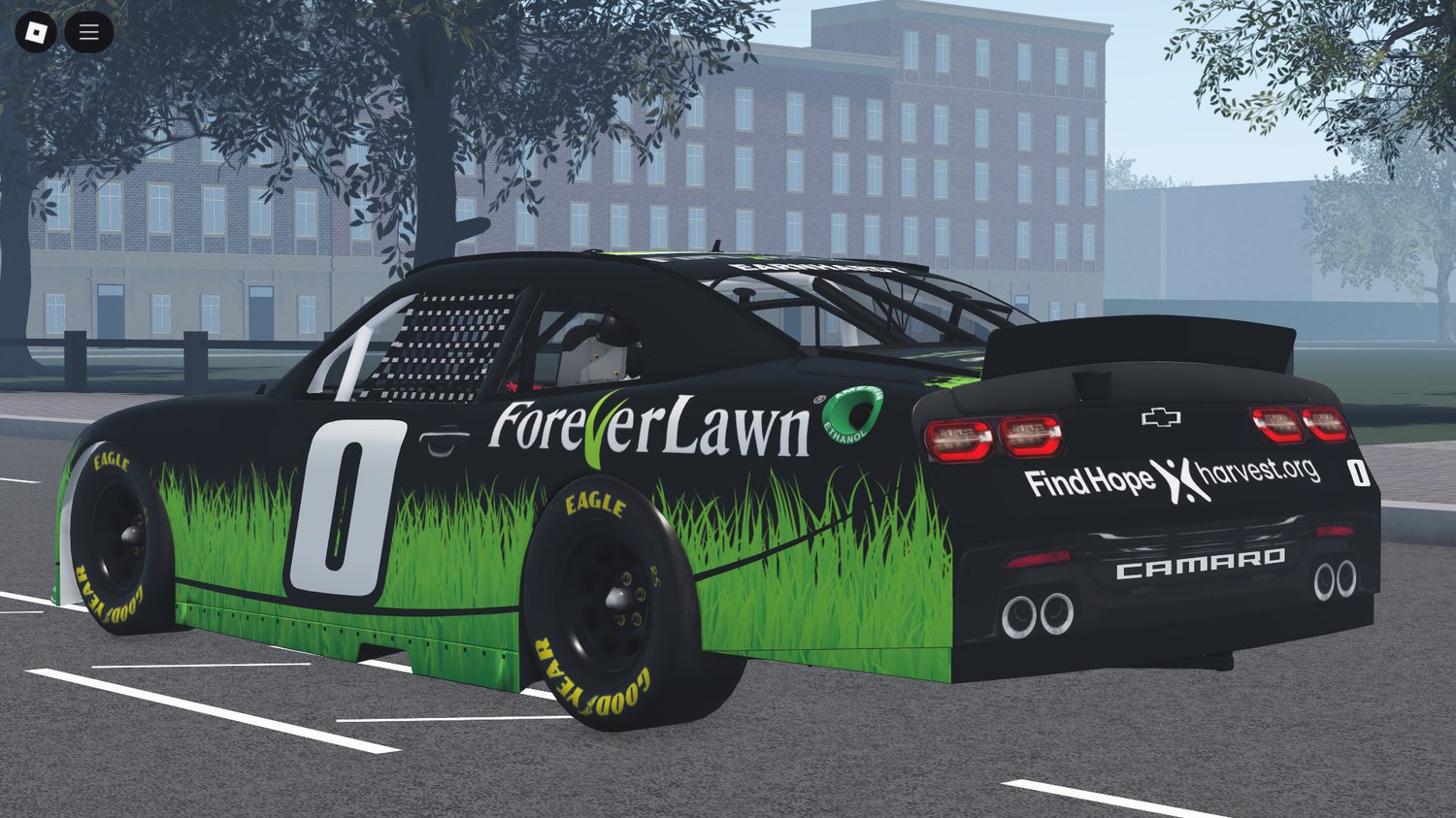 Rear view showcasing NASCAR design features