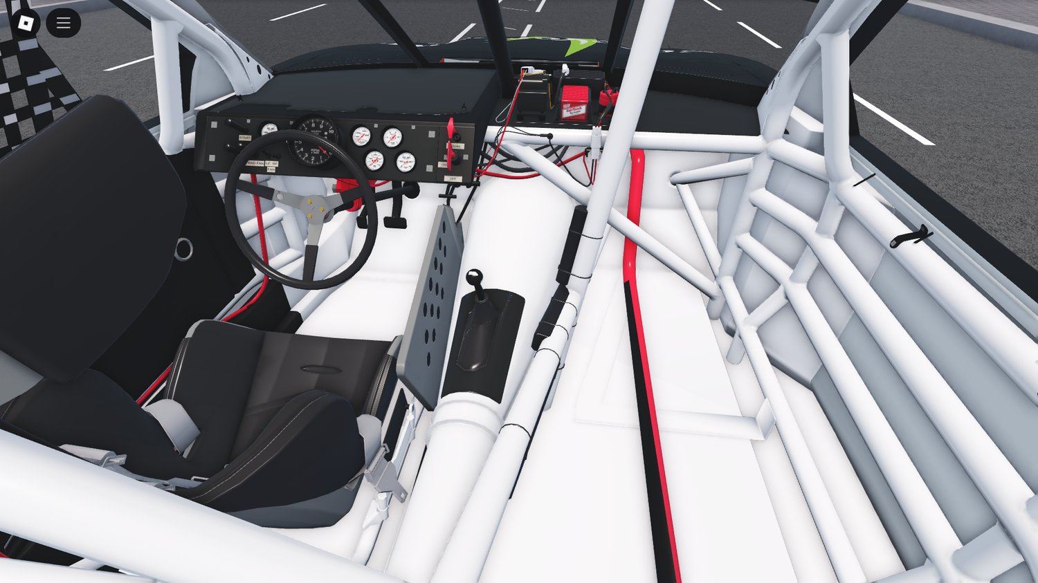 Racing on a Roblox oval speedway