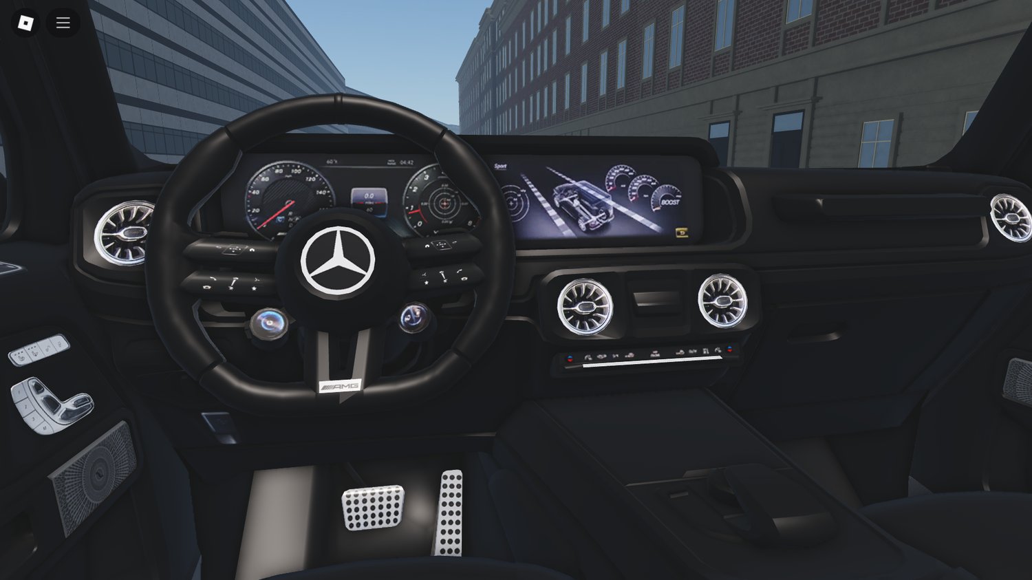 Driving G63 AMG through Roblox city streets