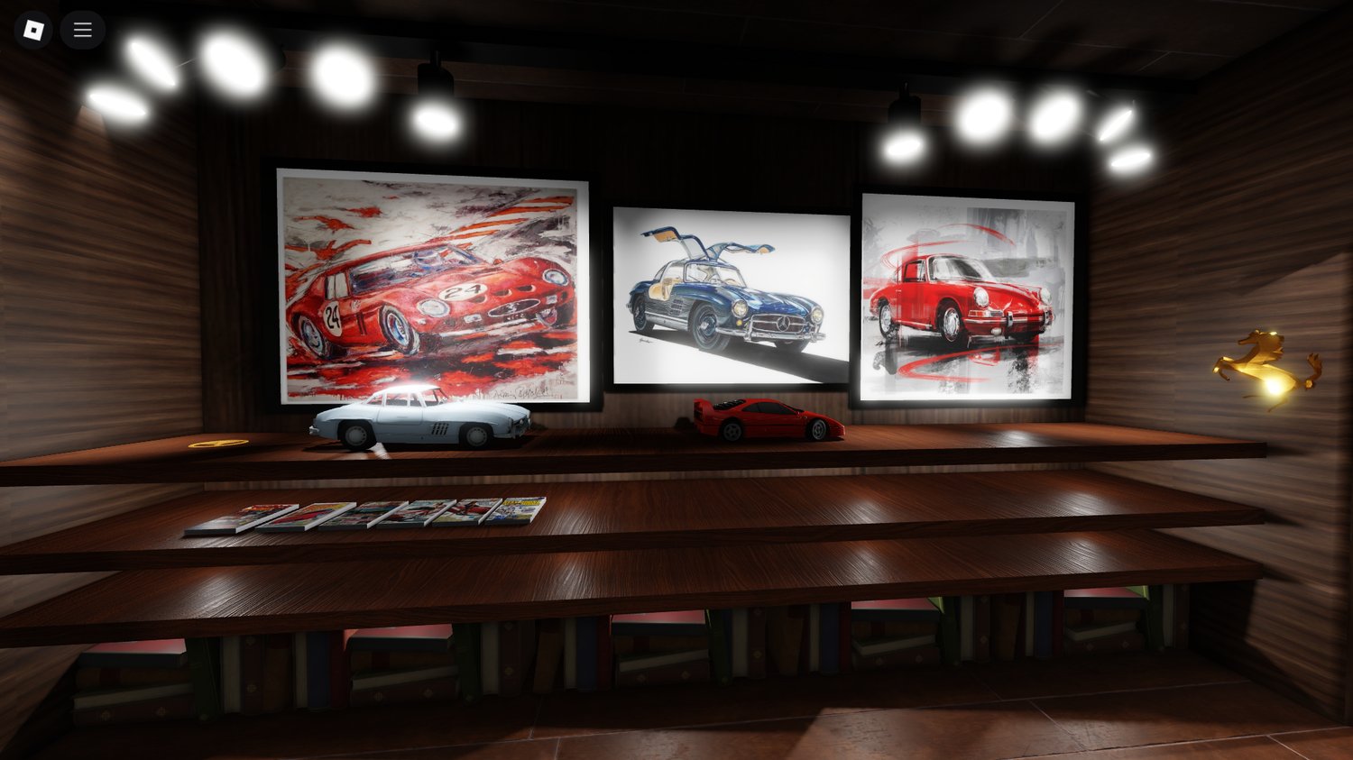 Side angle of Aston Martin DB5 with openable doors