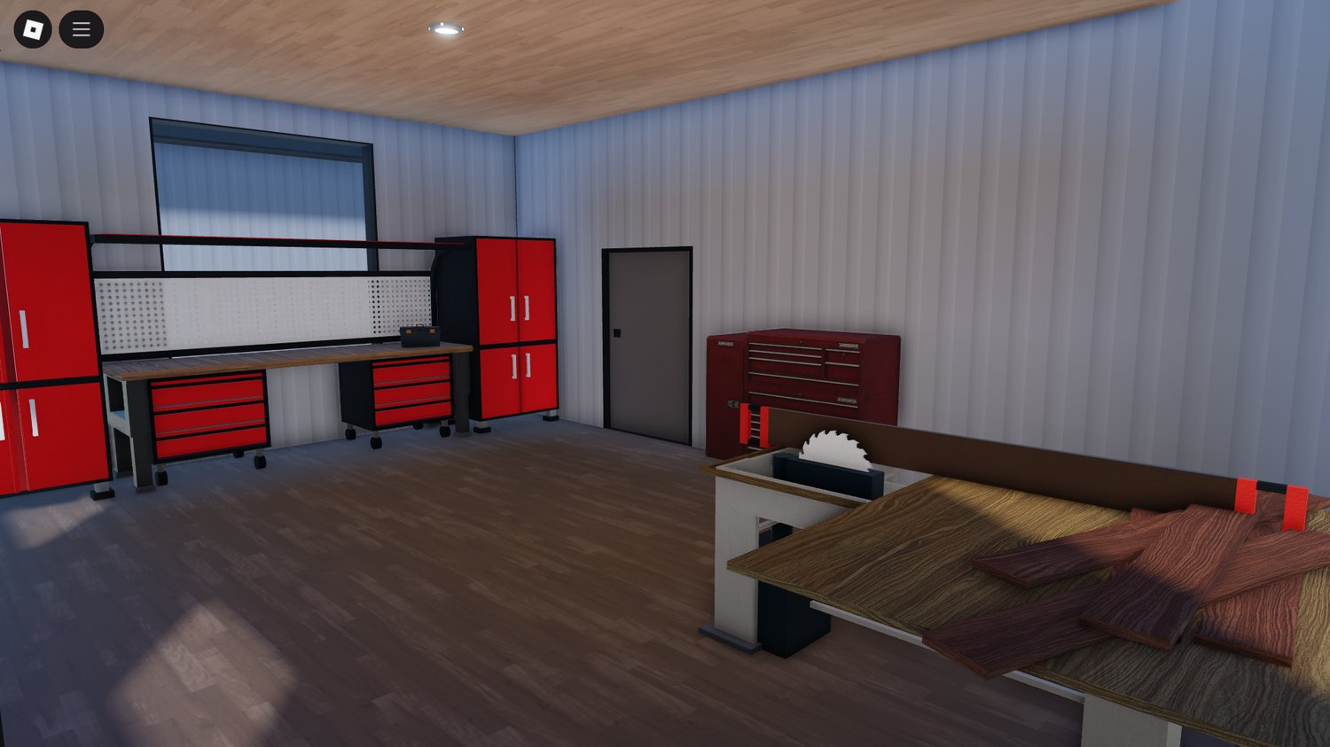 Office room with workspace interior design