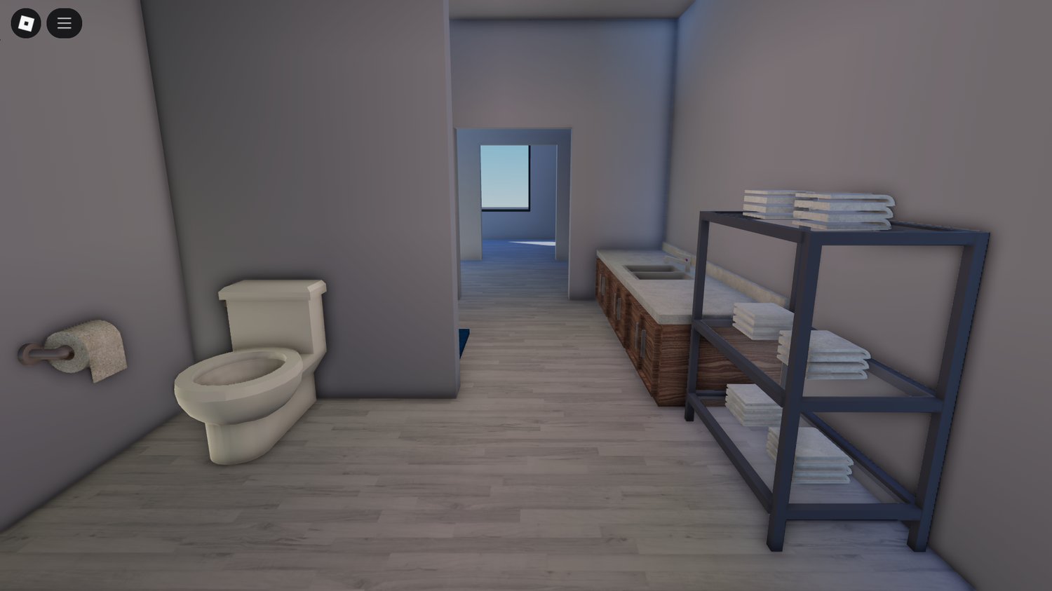 Cinematic interior showcase of Roblox modern home