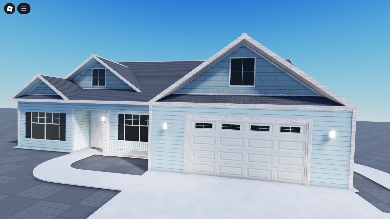 Wide shot showing home in a street layout