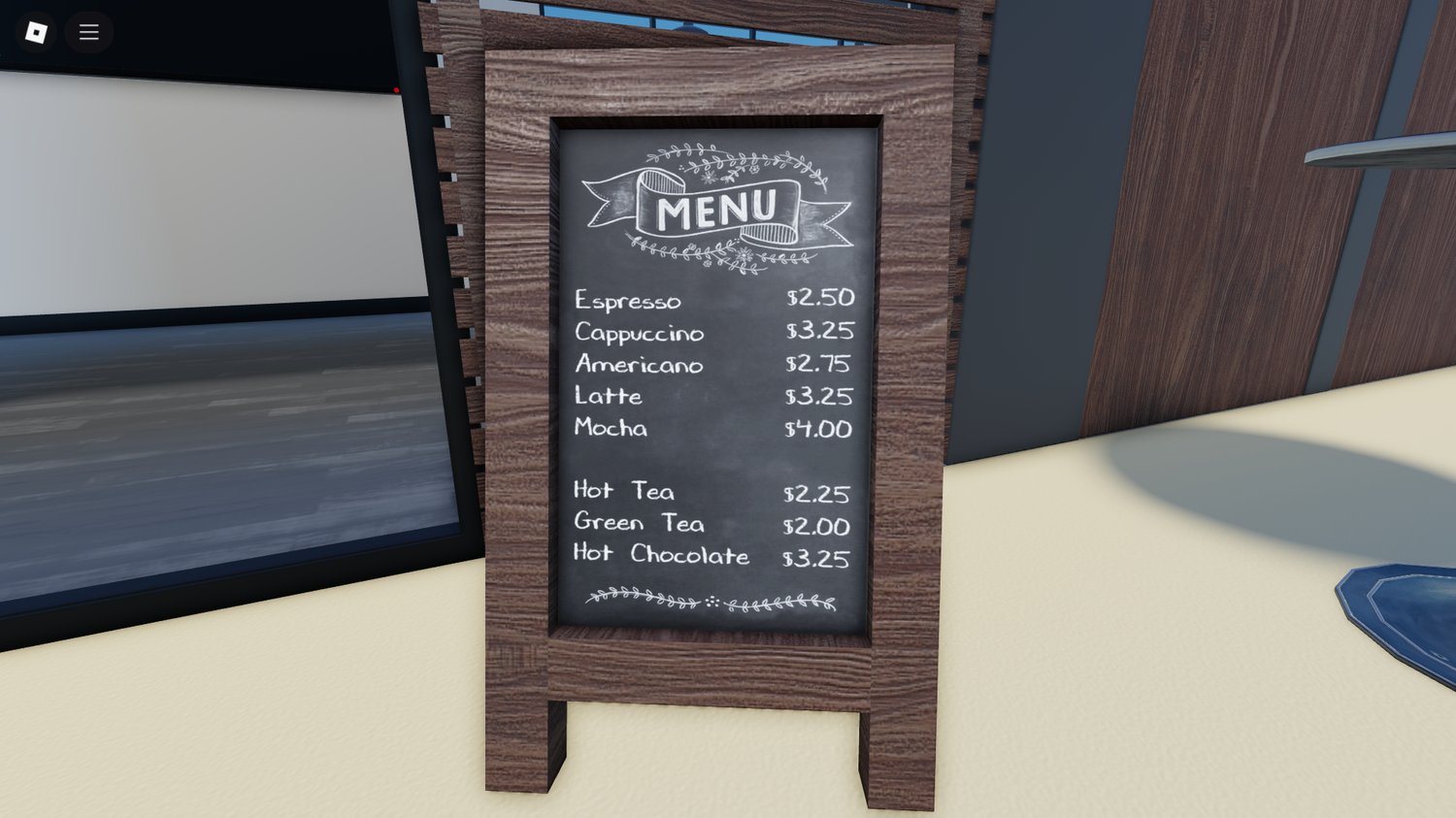 Café placed in roleplay or social hub map