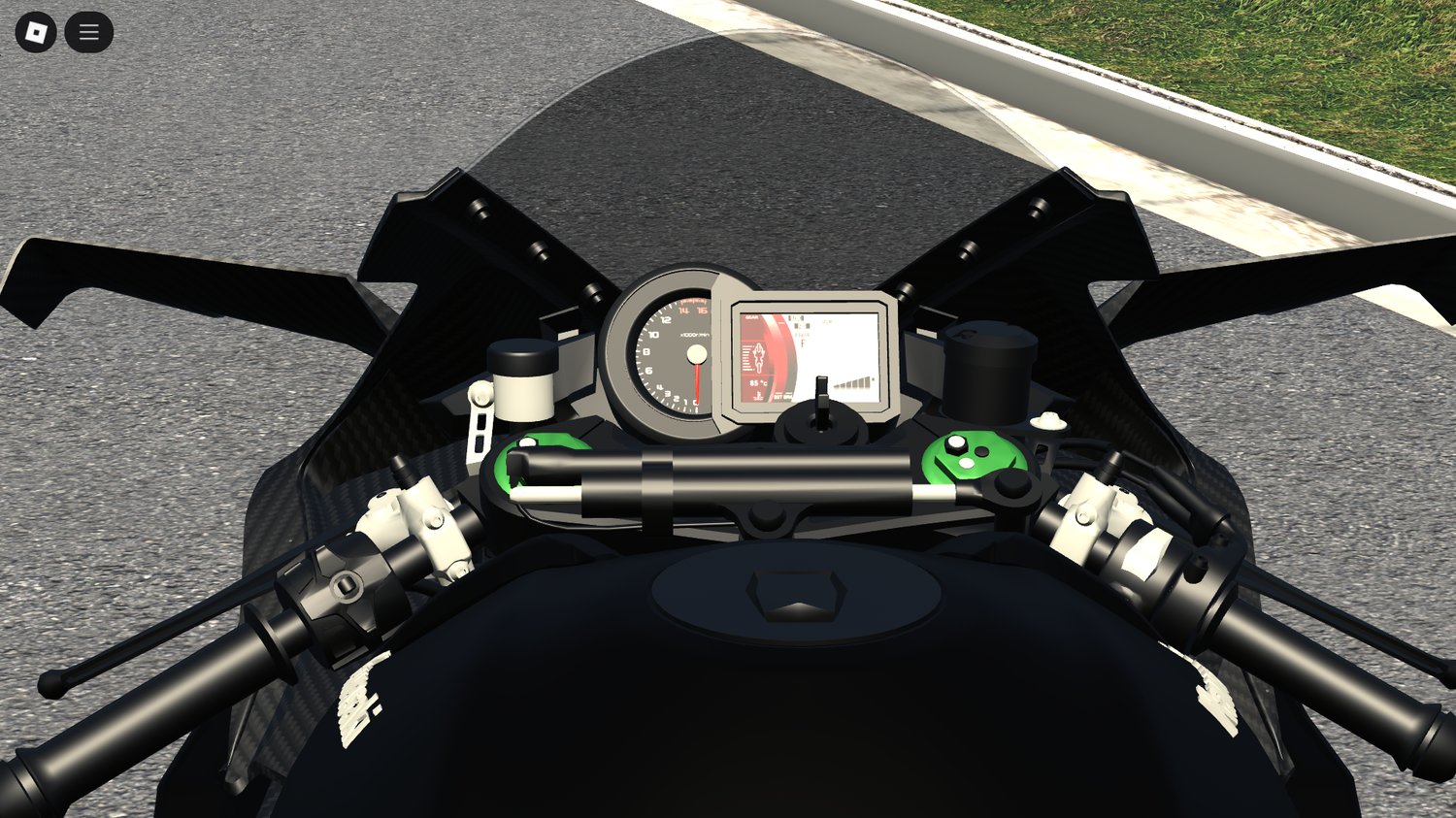 Wide shot on a racetrack or stunt map