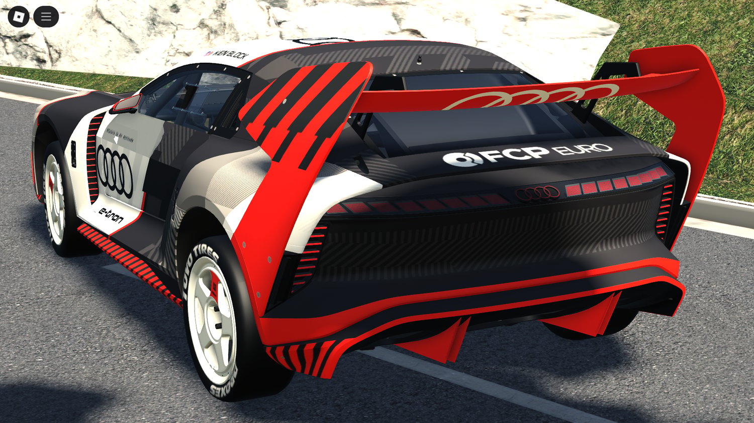 Wide shot on racetrack or stunt map