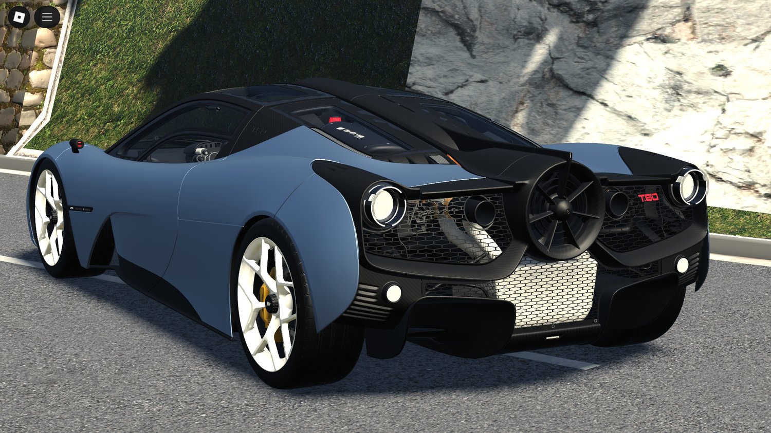 Wide shot on racetrack environment