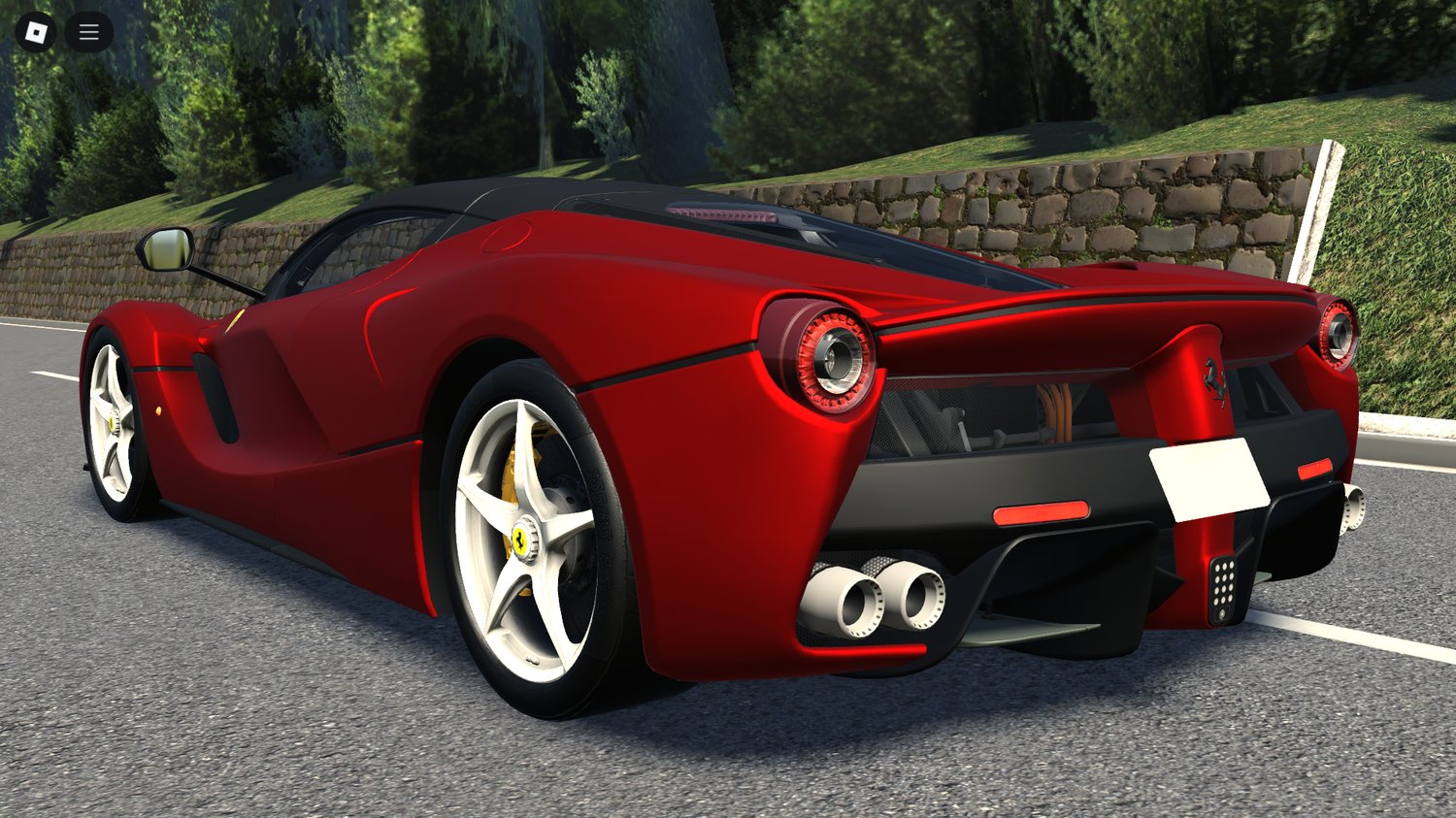 Wide shot on racetrack or luxury environment