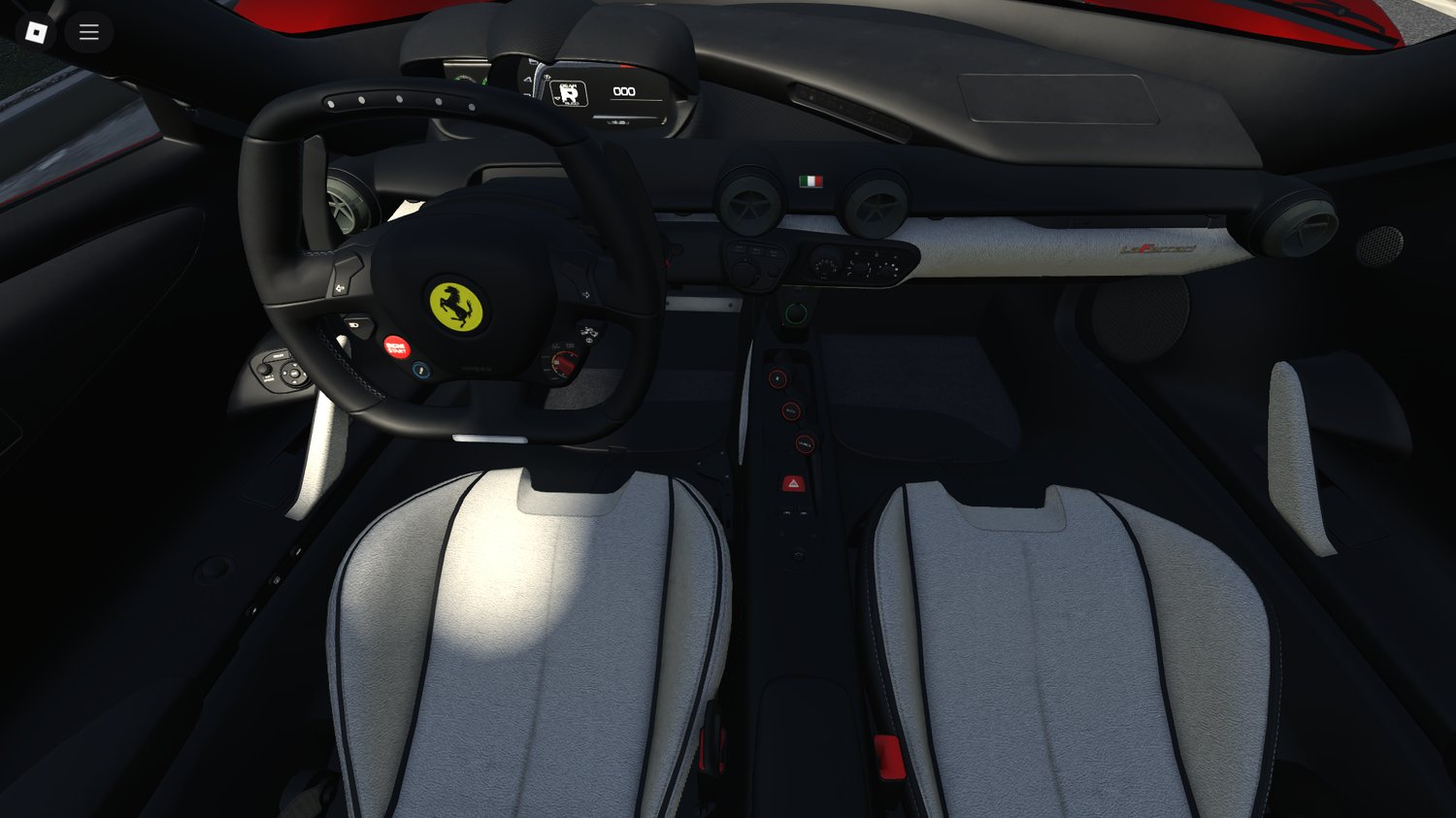 Close-up of rear and Ferrari detailing