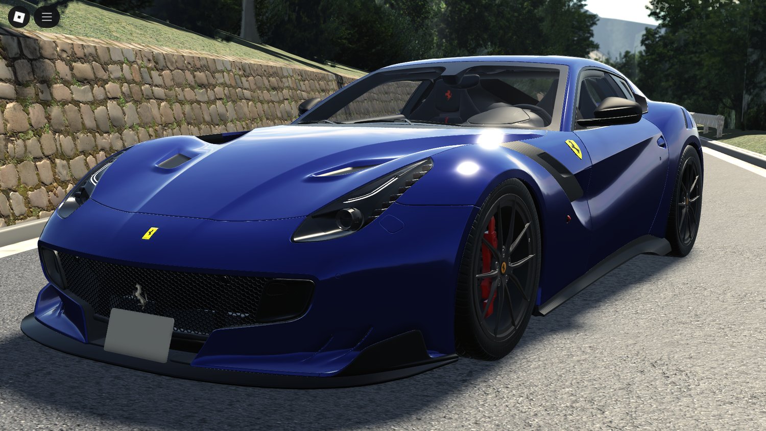 Front view of Ferrari F12 TDF Roblox model