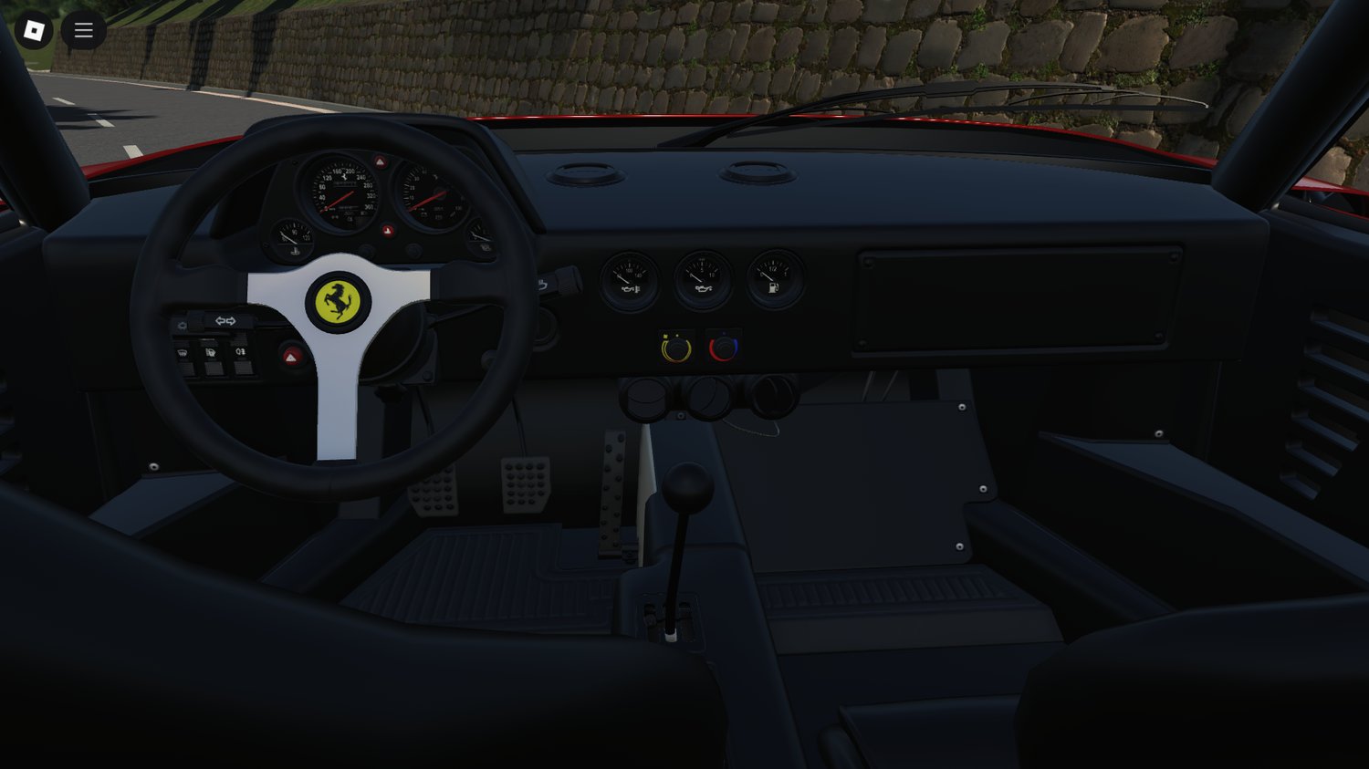 Close-up of rear and Ferrari detailing