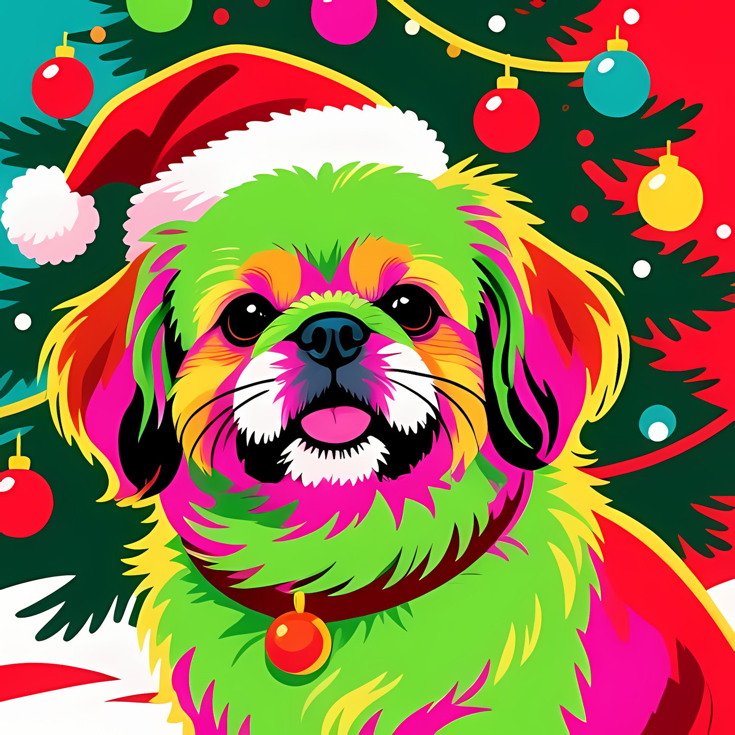 🐾13 Christmas Themed Pekinese Dog Art | High-Resolution PNGs in Pop Art, Folk Art and Watercolor Art Styles  📦 What’s Included:  13 Files in total High Resolution: 300 DPI for professional quality Image Sizes: From 3072px to 6144px 🎨 Perfect For:  Wall Ar