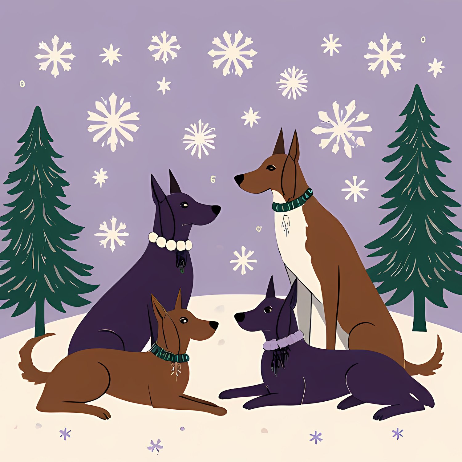 🐾33 Christmas Themed Dog Art | High-Resolution PNGs in Folk Art Styles  📦 What’s Included:  33 Files in total High Resolution: 300 DPI for professional quality Image Sizes: From 3072px to 4608px (portrait, landscape and square) 🎨 Perfect For:  Wall Art & 