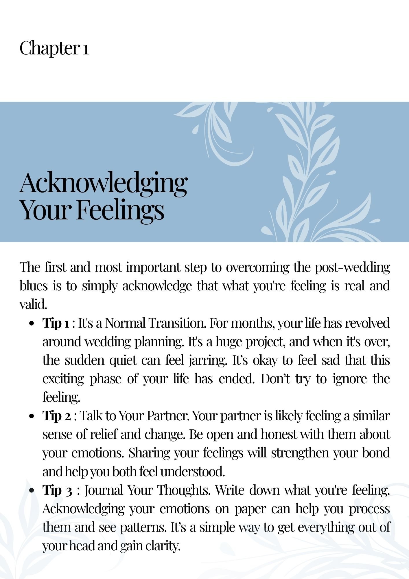The Post-Wedding Blues Survival Guide Organizer, bridal reference, wedding tips