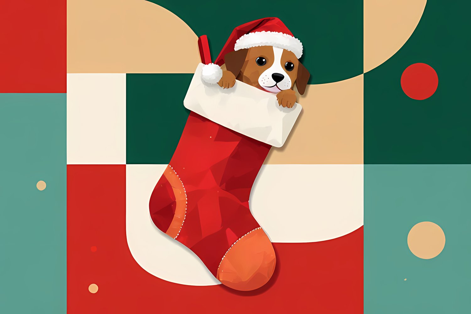🐾24 Christmas Themed Dog Art | High-Resolution PNGs in Geometric Abstract Art Style  📦 What’s Included:  24 Files in total High Resolution: 300 DPI for professional quality Image Sizes: From 3702px to 4608px (square, landscape, portrait) 🎨 Perfect For:  W
