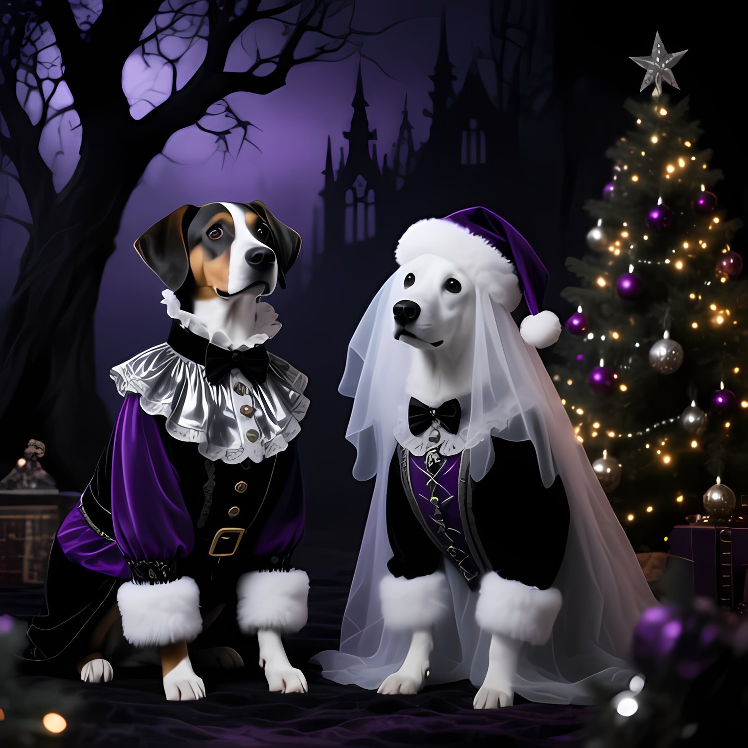 🐾20 Christmas Themed Dog Art | High-Resolution PNGs in Whimsical Art Styles  📦 What’s Included:  20 Files in total High Resolution: 300 DPI for professional quality Image Sizes: From 3072 px to 4608 px 🎨 Perfect For:  Wall Art & Décor Custom Stationery & 