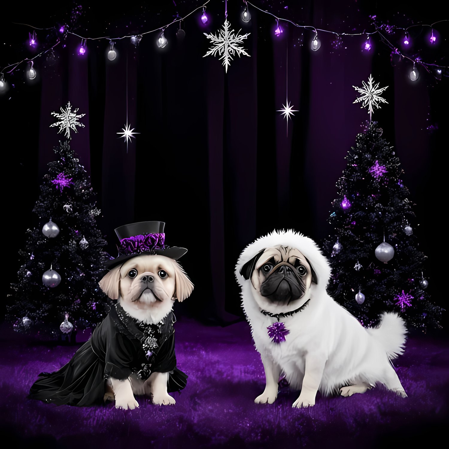 🐾20 Christmas Themed Dog Art | High-Resolution PNGs in Whimsical Art Styles  📦 What’s Included:  20 Files in total High Resolution: 300 DPI for professional quality Image Sizes: From 3072 px to 4608 px 🎨 Perfect For:  Wall Art & Décor Custom Stationery & 
